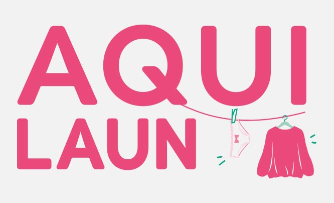 Le nom d'un produit Aquilaun de la marque STANHOME et un picto pull et culotte