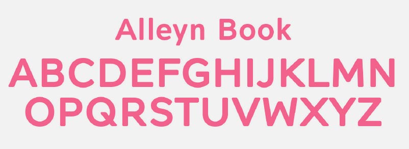 La typographie Alleyn Book sur les packaging stanhome