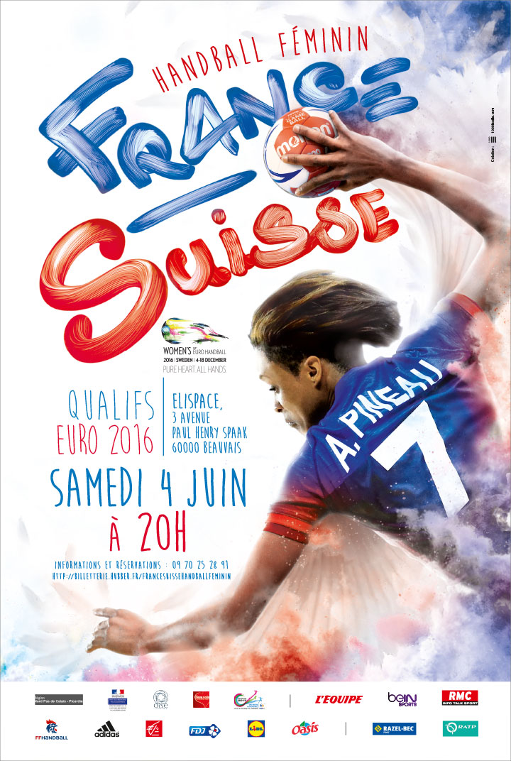 Affiche pour des campagnes de matchs de Handball féminin en 2016