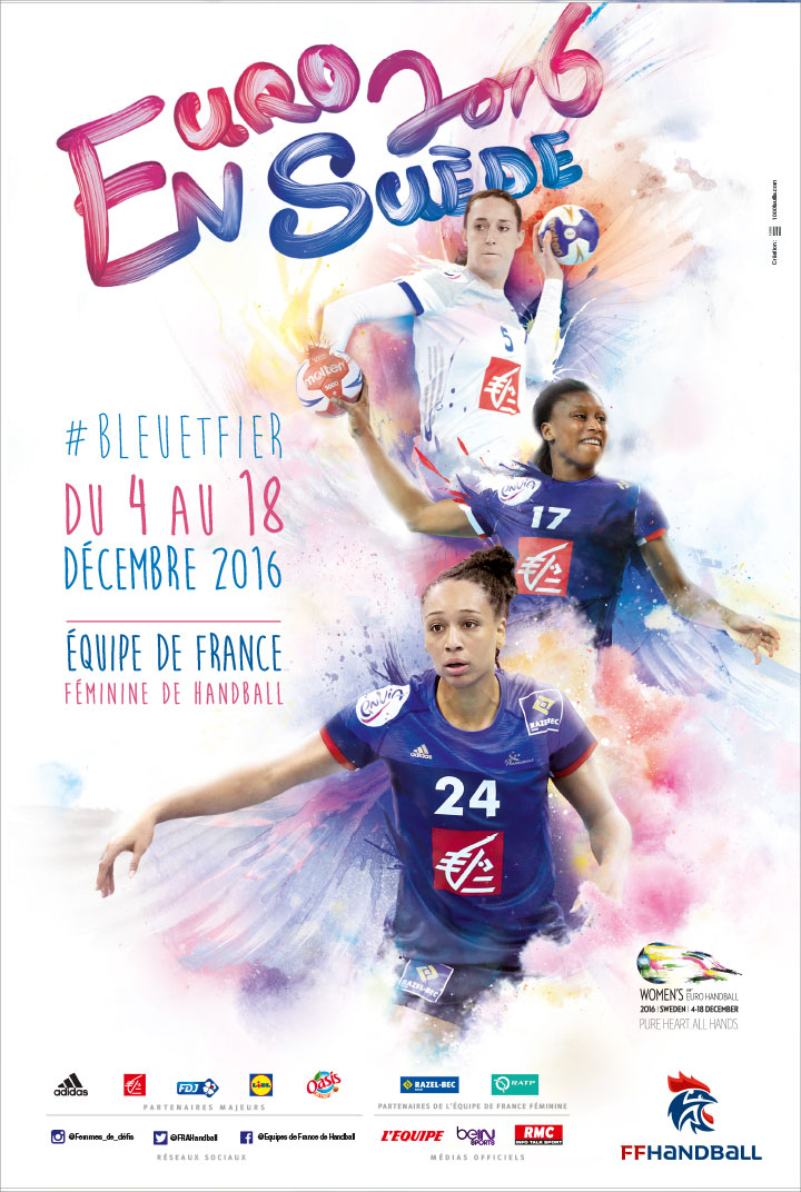 Affiche pour des campagnes de matchs de Handball féminin en 2016
